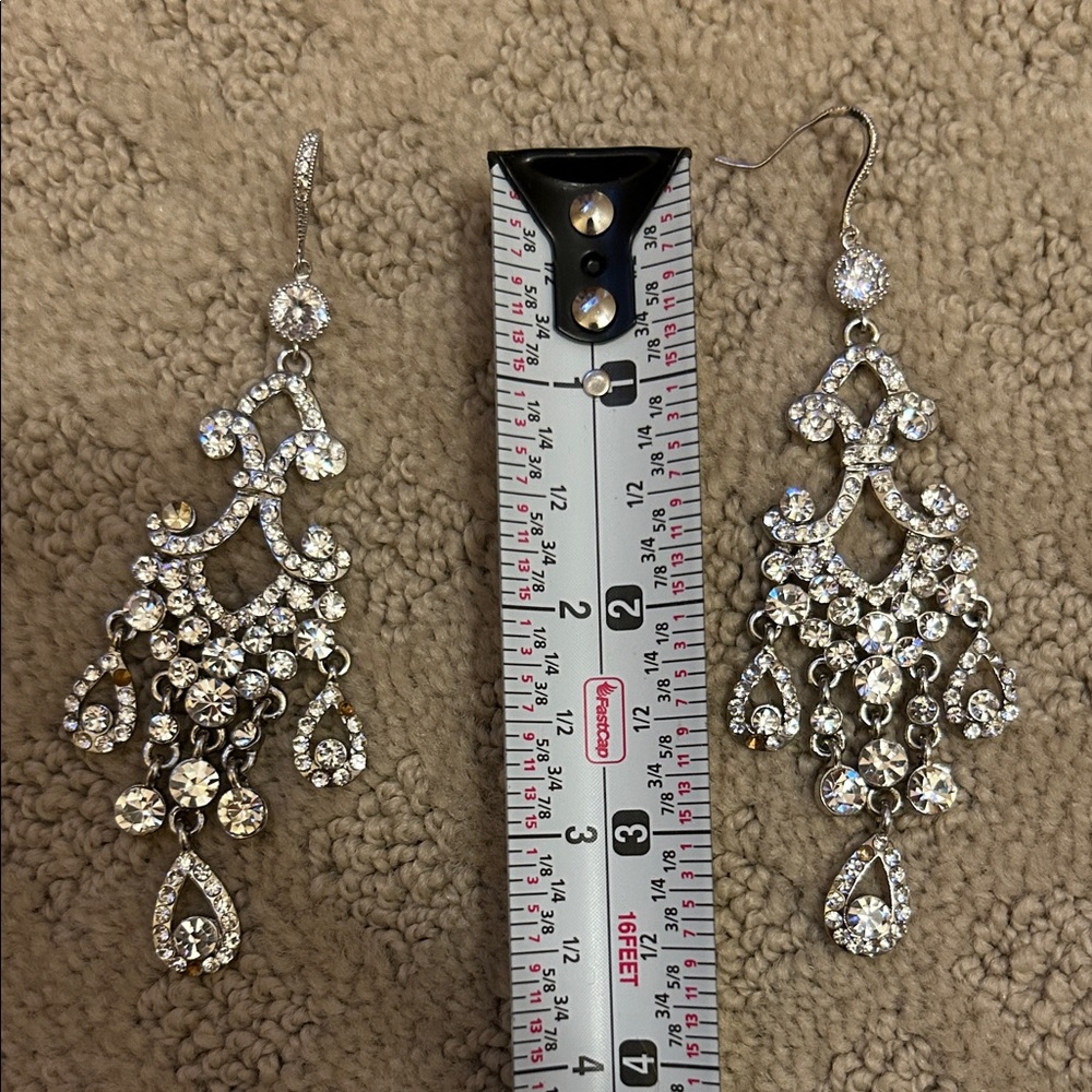 Elegant Silver Chandelier Earrings